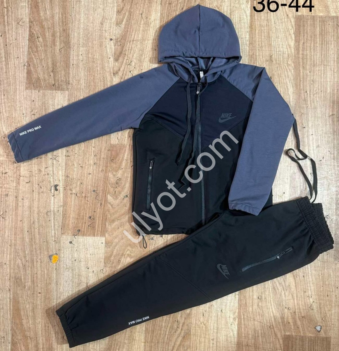 КОСТЮМ N02 (36-44) МАНЖЕТ ЧЕРНЫЙ+СЕРЫЙ РУКАВ 020