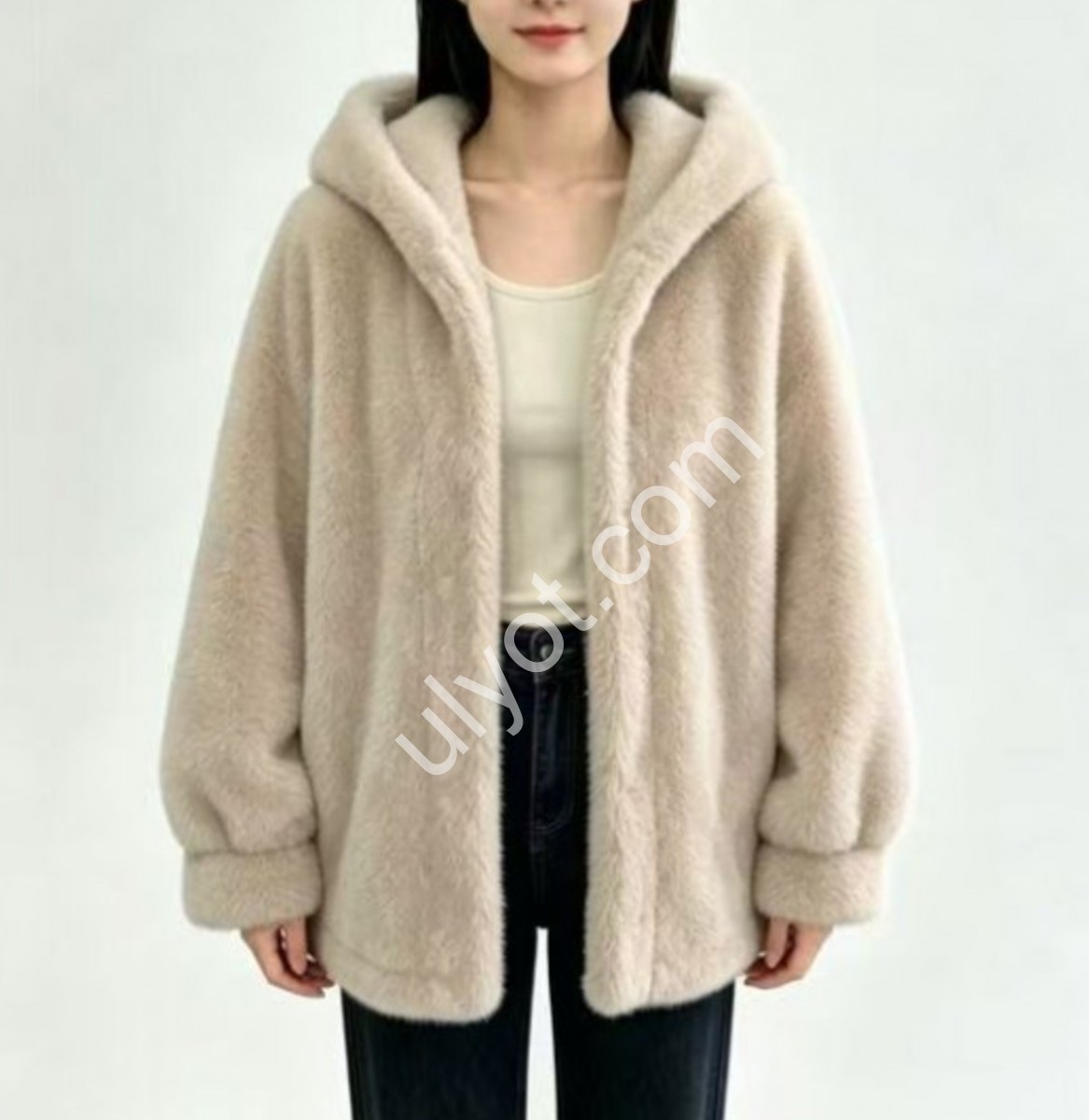 ПОЛУШУБОК (L-2XL) МОЛОЧНЫЙ 1306