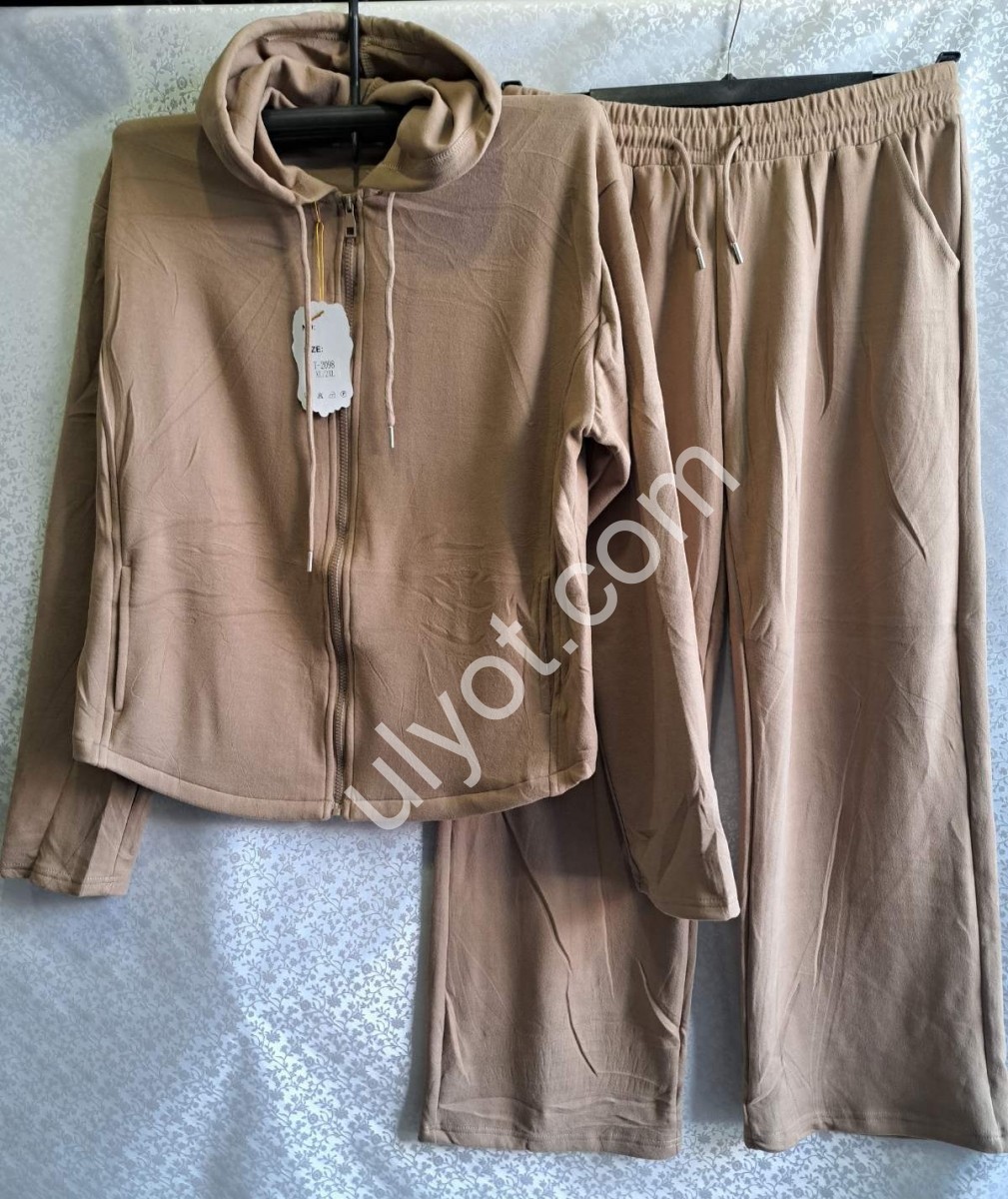 СПОРТ.КОСТЮМ (S-2XL) ПРЯМОЙ БЕЖ 2098