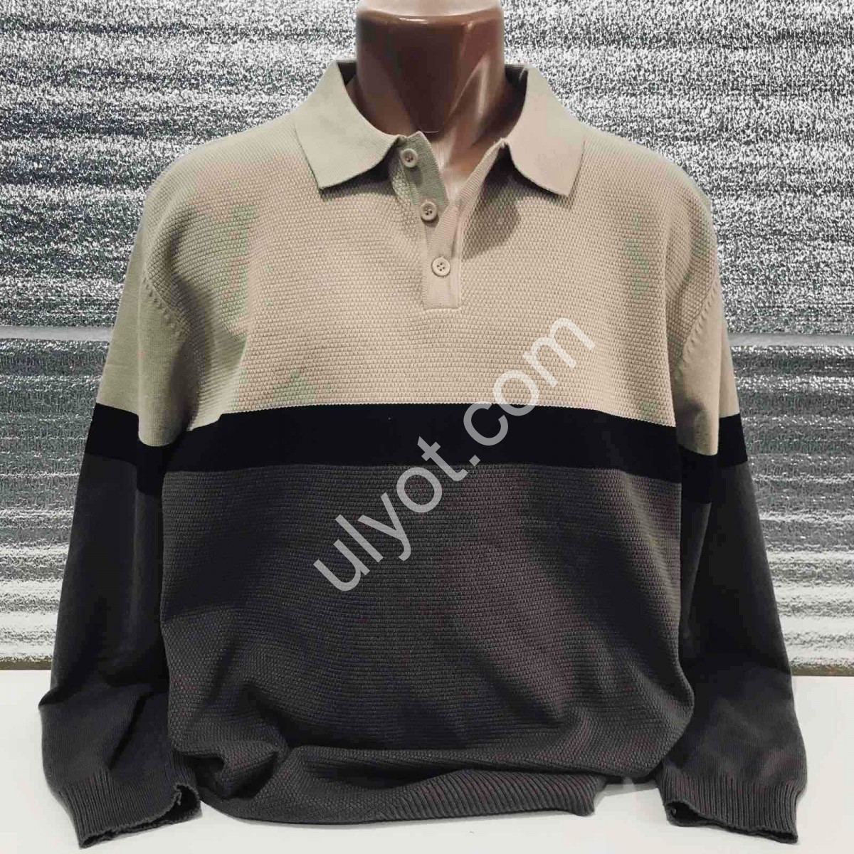 СВИТЕР MJ (M-2XL) СВ.БЕЖ+МОККО 150