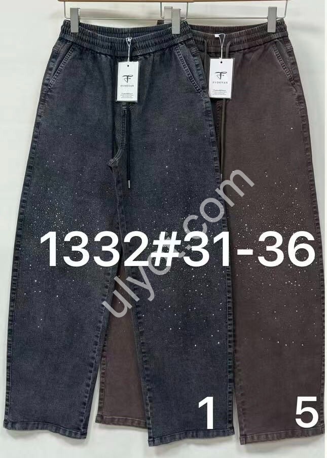 ШТАНЫ (31-36) КАМНИ КОРИЧНЕВЫЙ 1332-5