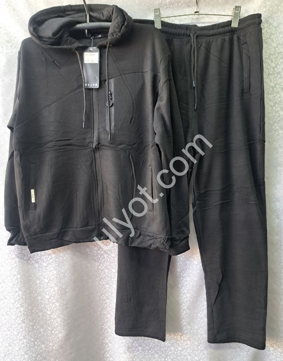 СПОРТ.КОСТЮМ (3XL-7XL) ФЛИС ПРЯМОЙ ЧЕРНЫЙ 2508