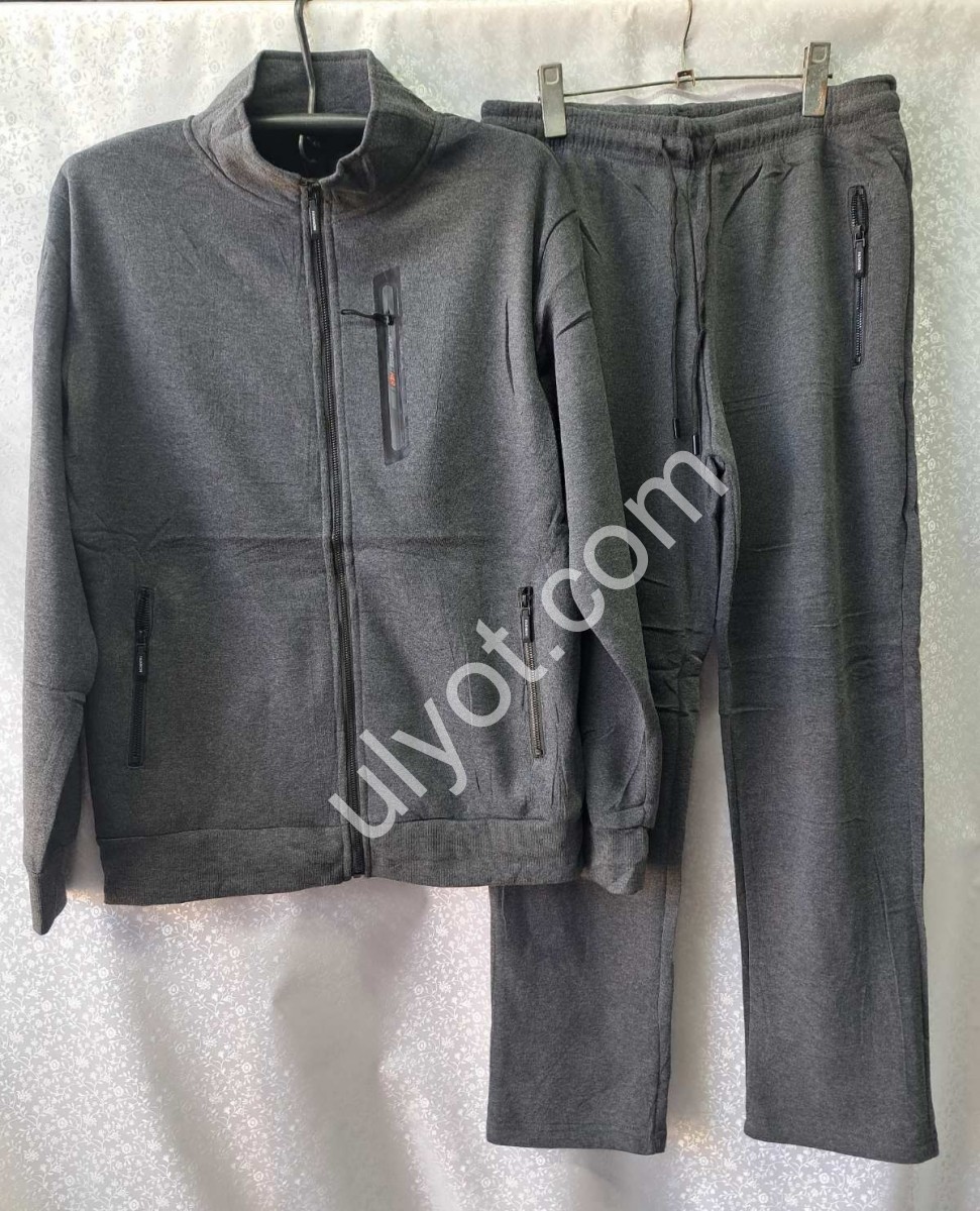 СПОРТ.КОСТЮМ (M-3XL) ФЛИС ПРЯМОЙ СЕРЫЙ 6610A