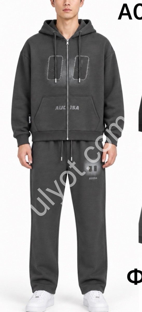 КОСТЮМ AUDSA (M-3XL) ФЛІС ПРЯМИЙ ГРАФІТ A0005-0006