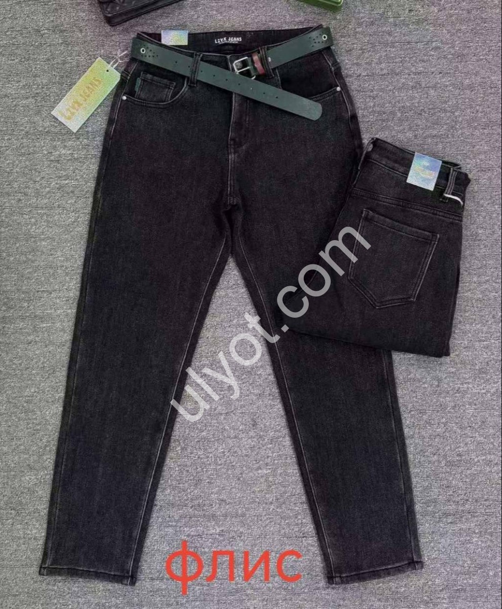 ДЖИНСЫ LZYX (28-33) ФЛИС ГРАФИТ 88303