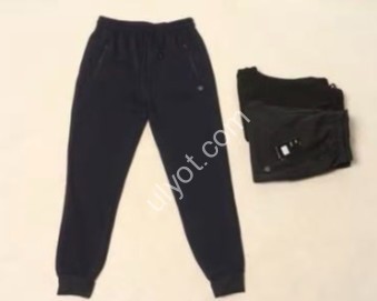 СПОРТ.ШТАНИ (M-3XL) ФЛІС МАНЖЕТ ЧОРНИЙ 2908