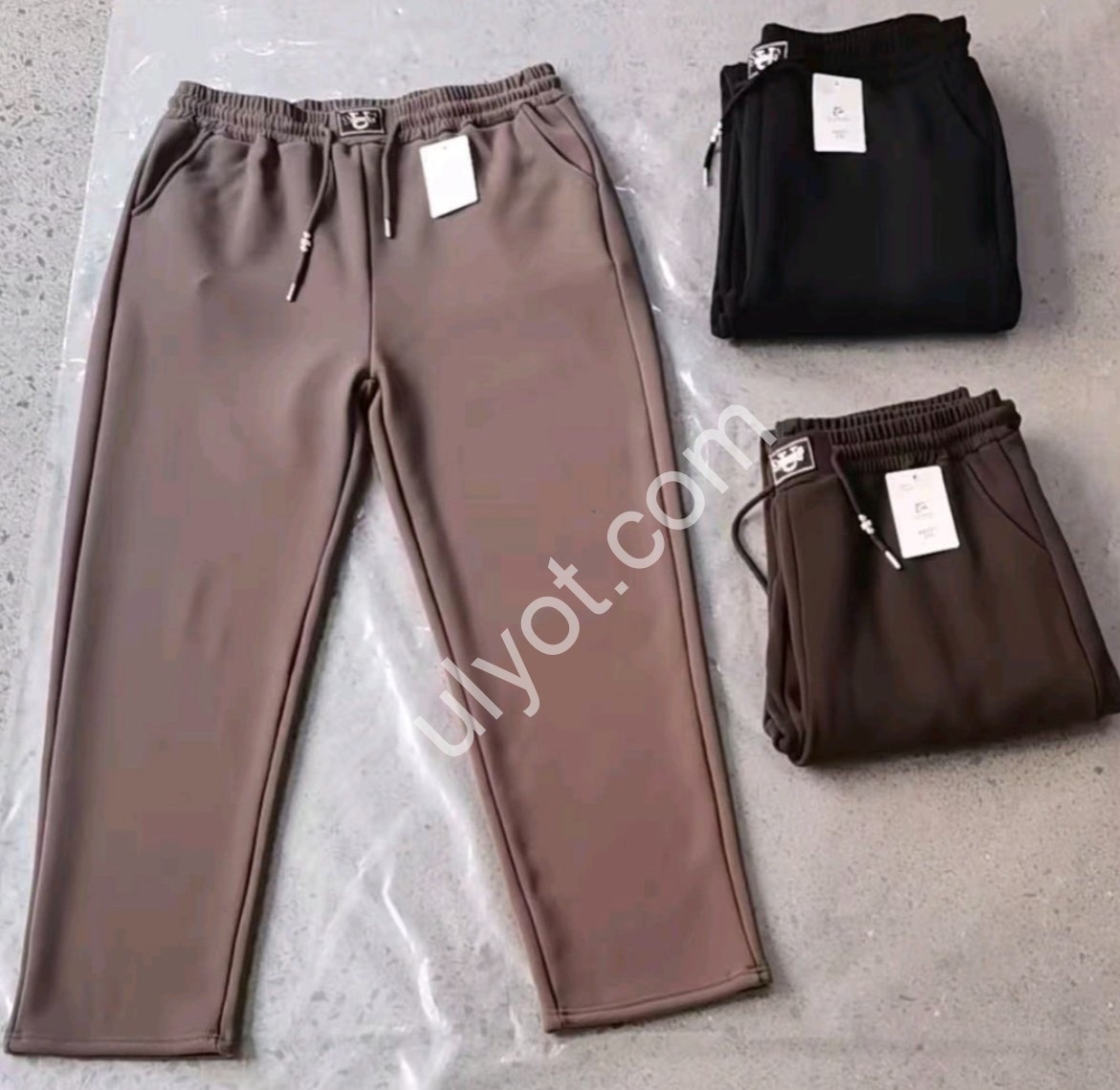 ШТАНЫ (2XL-5XL) ФЛИС ПРЯМОЙ БЕЖ 8021