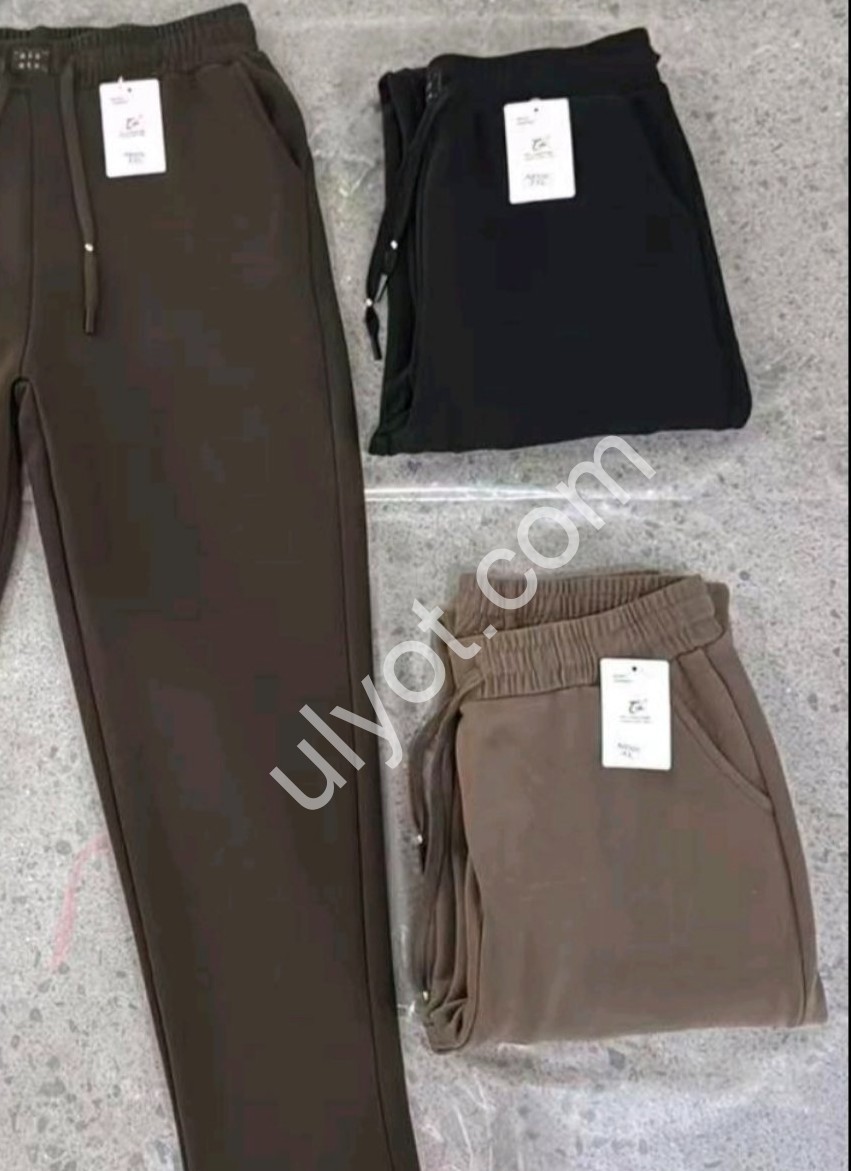 ШТАНЫ (M-2XL) ФЛИС ПРЯМОЙ ШОКОЛАД 8009