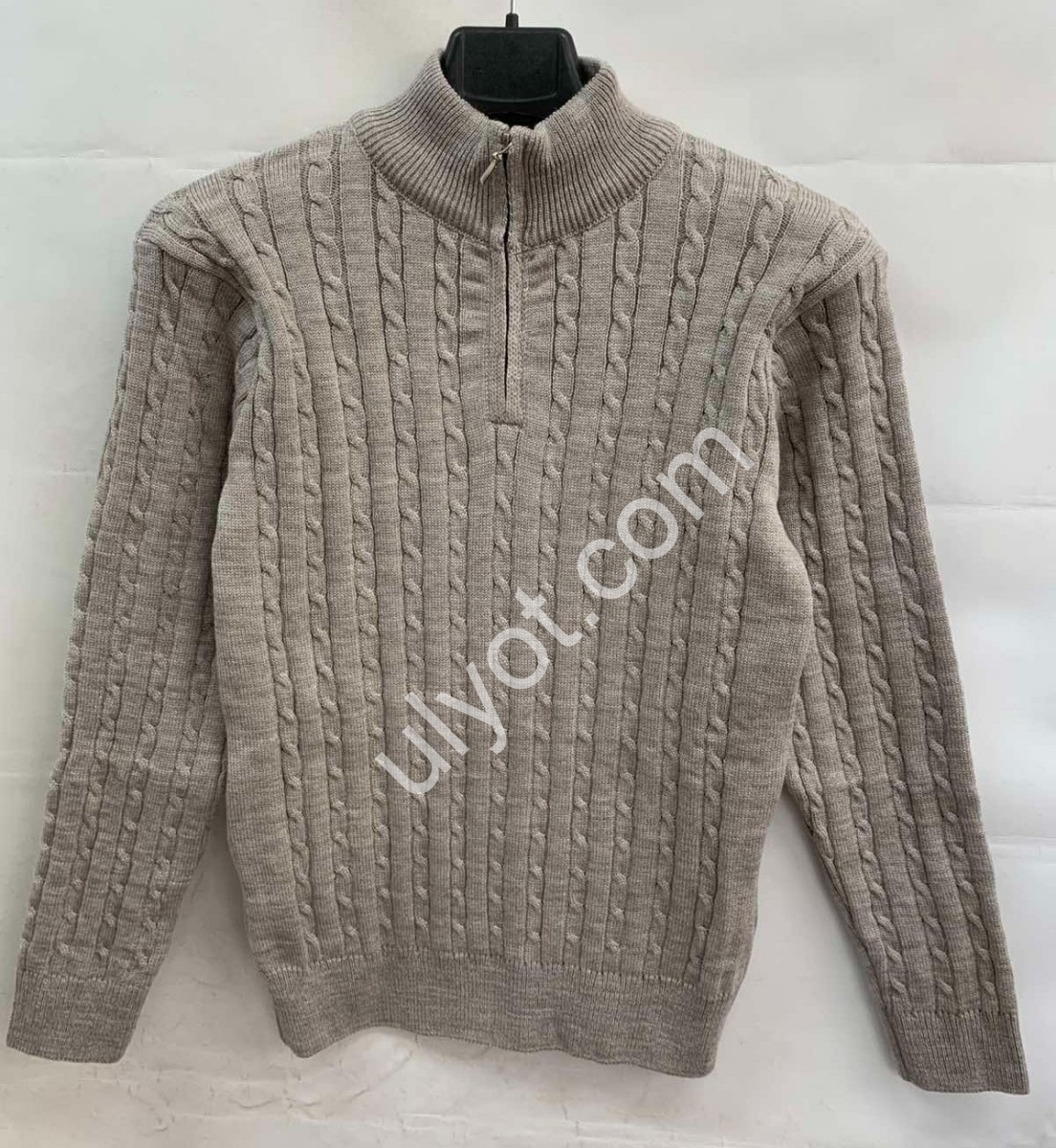 СВІТЕР (M-2XL) ЗМІЙКА БІЖ M1001