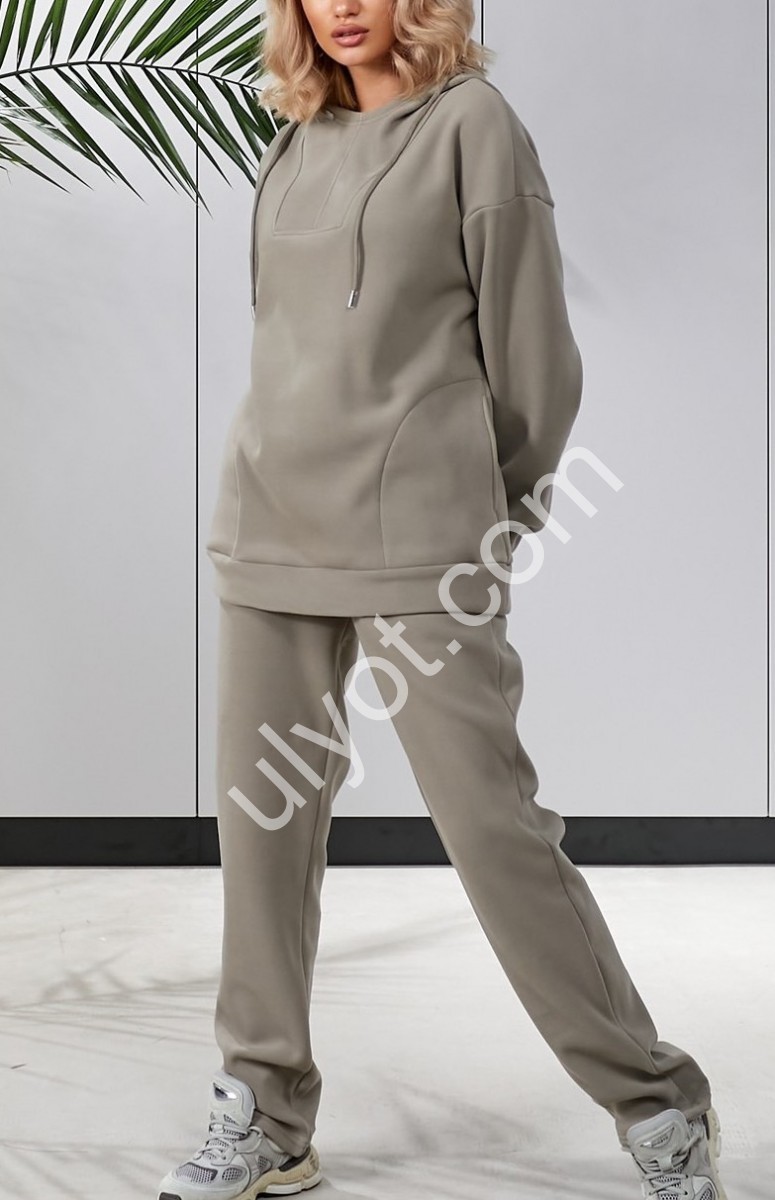КОСТЮМ JJF (XL-3XL) МИКРОМЕХ ПРЯМОЙ СВ.СЕРЫЙ 