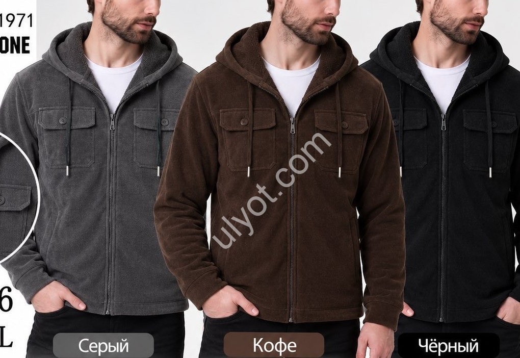 КОФТА (3XL-7XL) МОХОР ЧОРНИЙ 2056