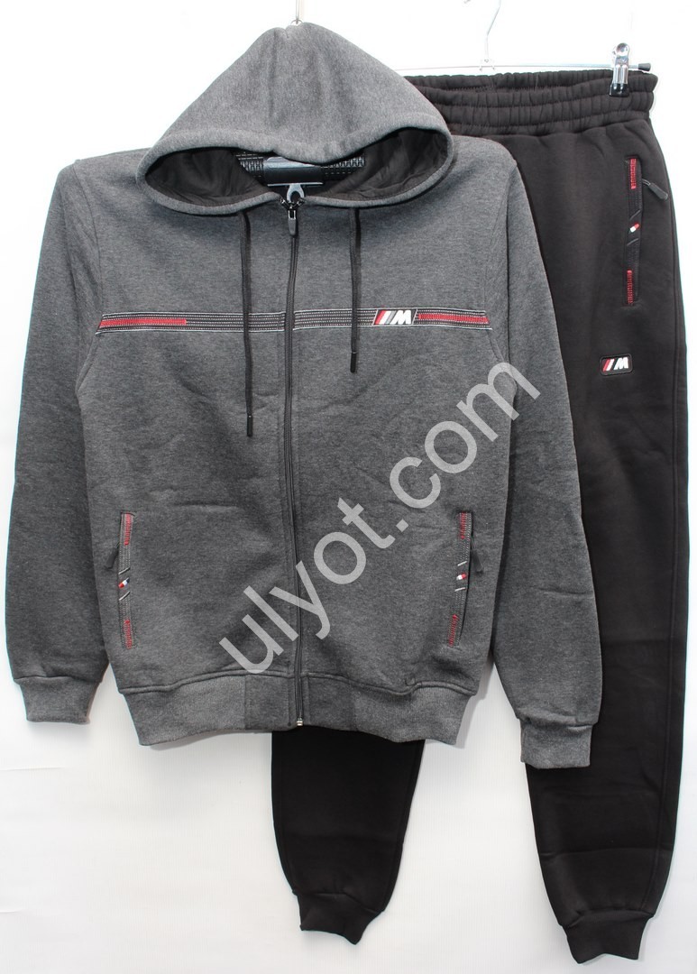 СПОРТ.КОСТЮМ (M-2XL) БАЙКА МАНЖЕТ АНТРАЦИТ 6019