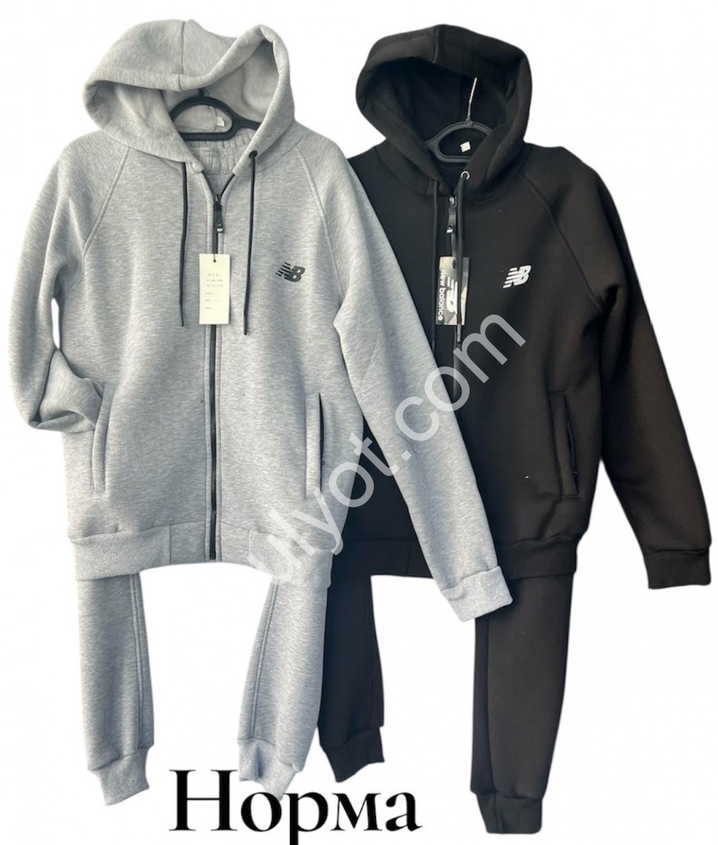 КОСТЮМ NB02 (50-56) ФЛІС МАНЖЕТ ЧОРНИЙ