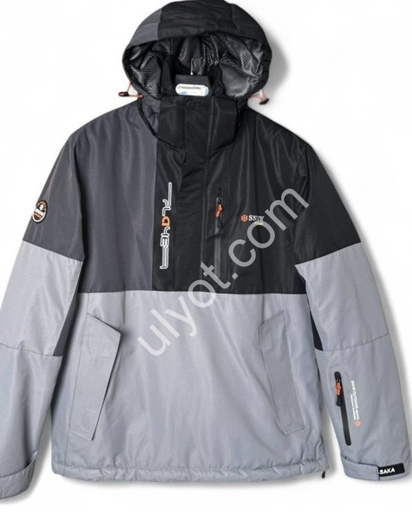 АНОРАК (M-3XL) СЕРЫЙ+ЧЕРНЫЙ 24039