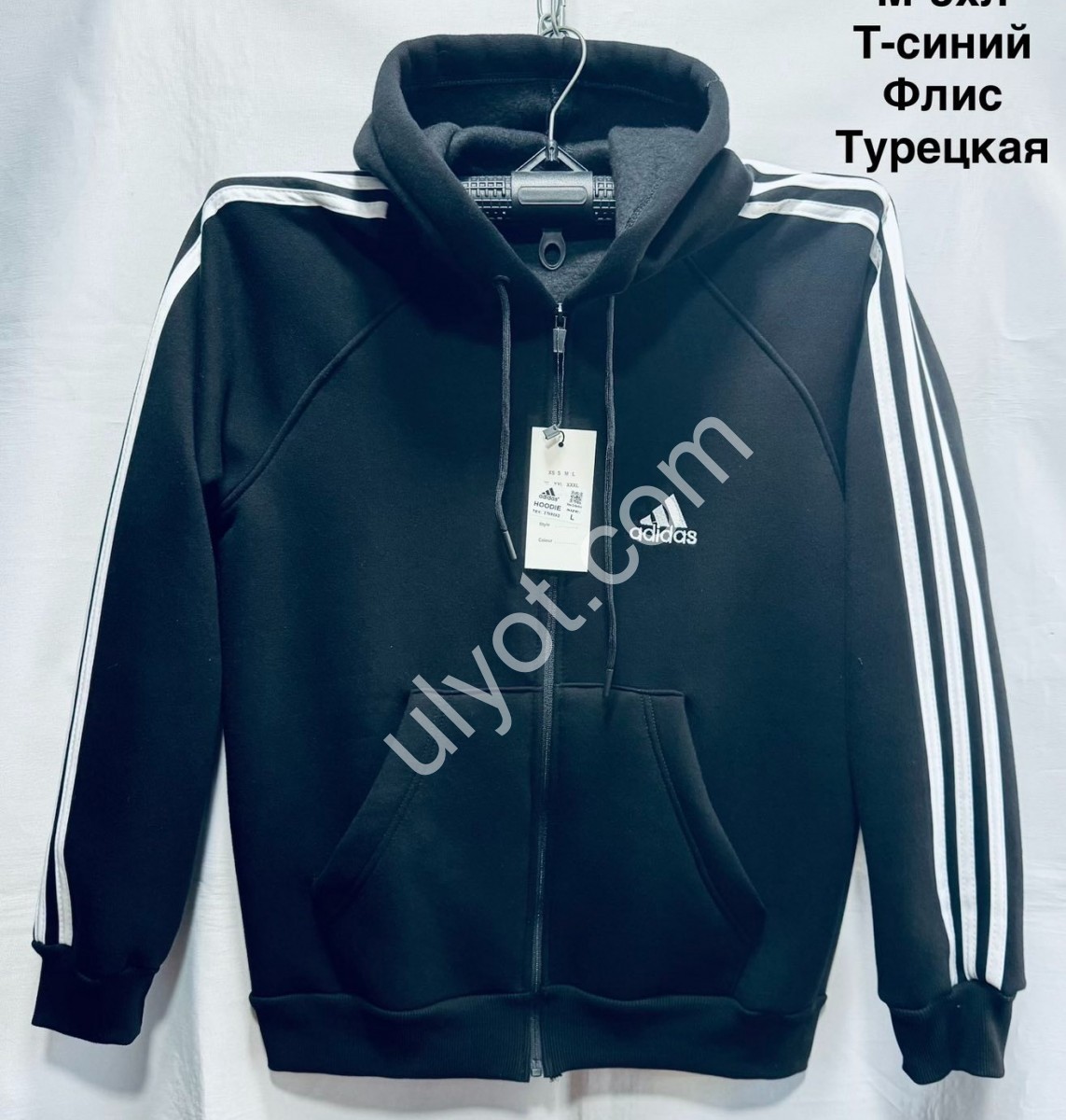 КОФТА A01 (M-3XL) ФЛИС Т.СИНИЙ 